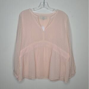 NWT Ann Taylor Loft peach long sleeve flowy blouse - small